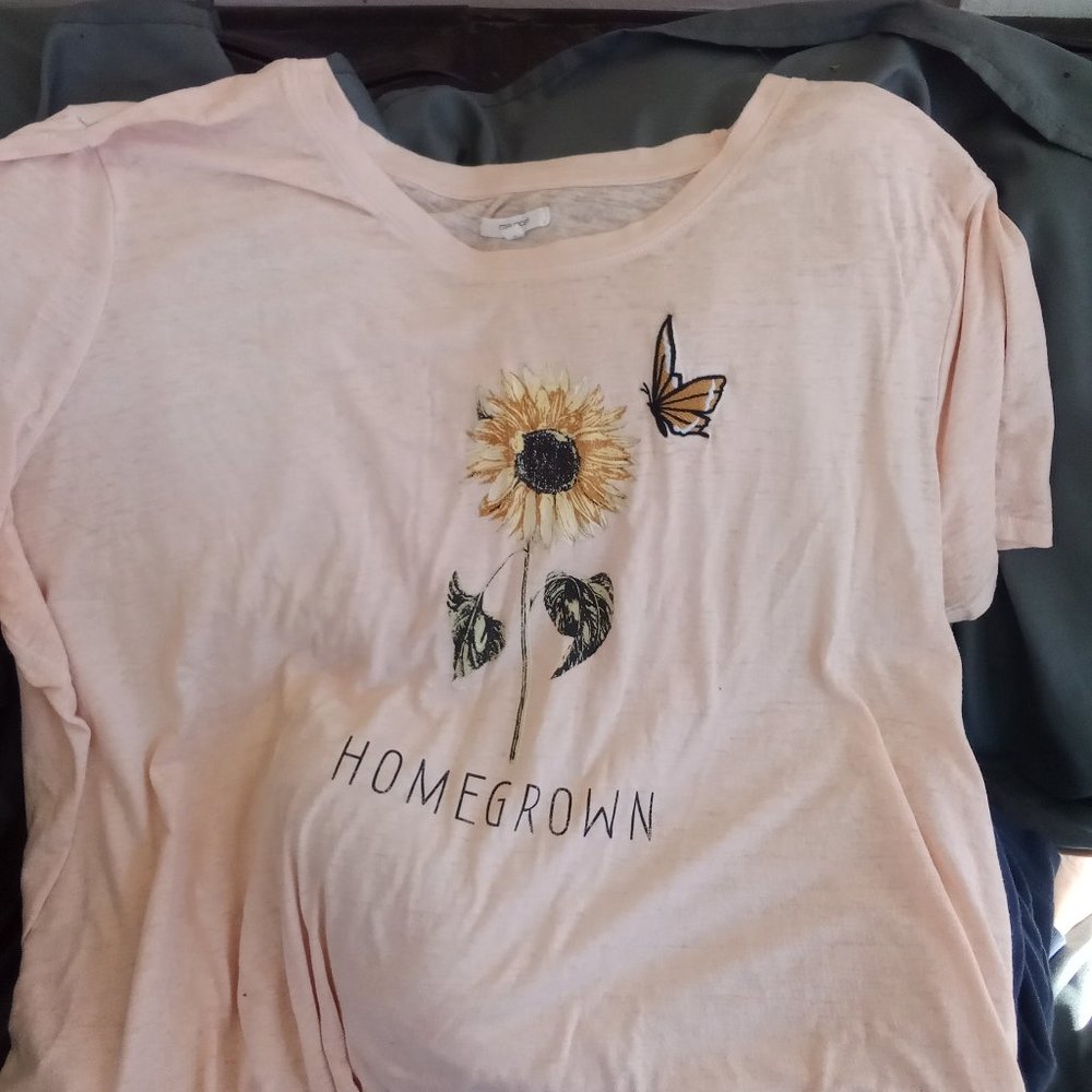 light pink flower maurices womens t-shirt